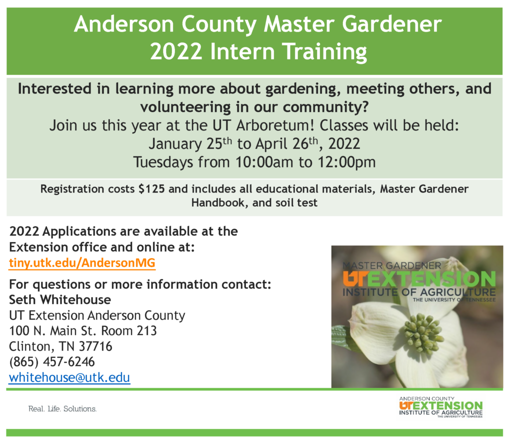 Utk Schedule 2022 Master Gardener Program | Anderson County